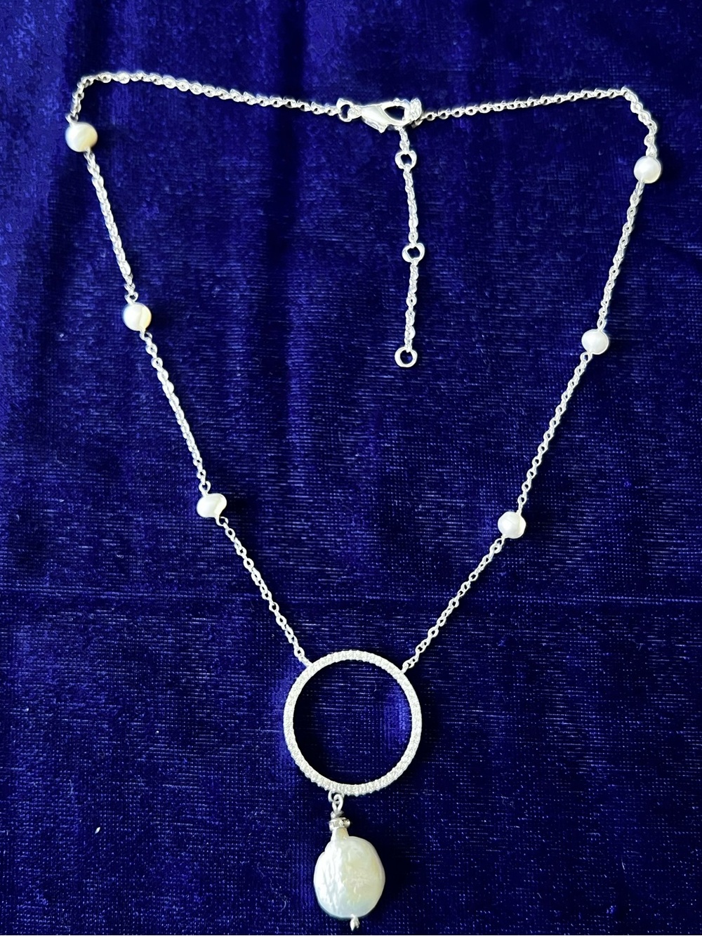 Baroque Fresh Water Pearl Connector Ring Necklace- Women Jewelry